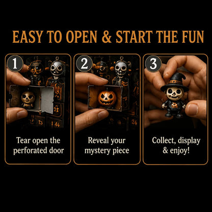 🎉🎃 Nights of Fright Halloween Countdown Box | Unique Mini Figurines, Hanging Charms & Spooky Collectibles 👻✨