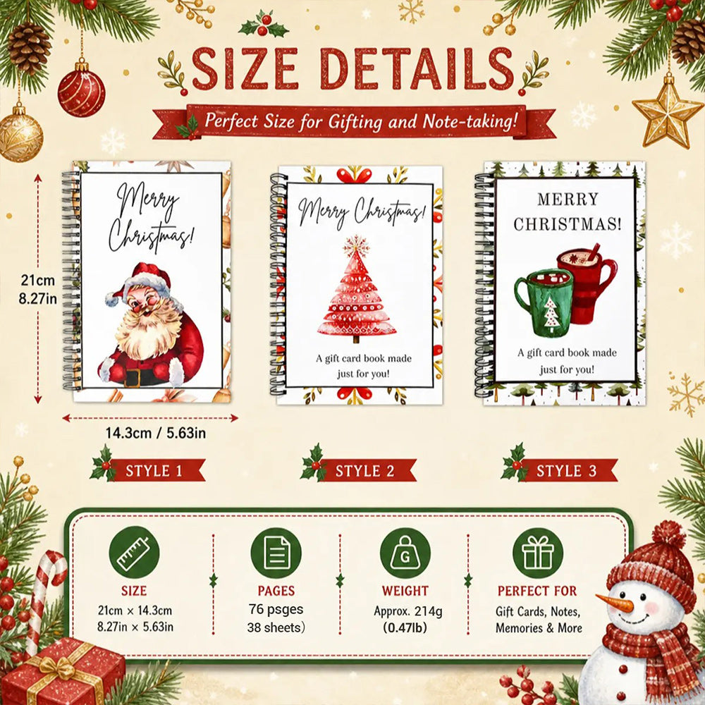 🎁 DIY Christmas Gift Card Book – Personalized Spiral Bound Card Holder for Family & Friends ✨