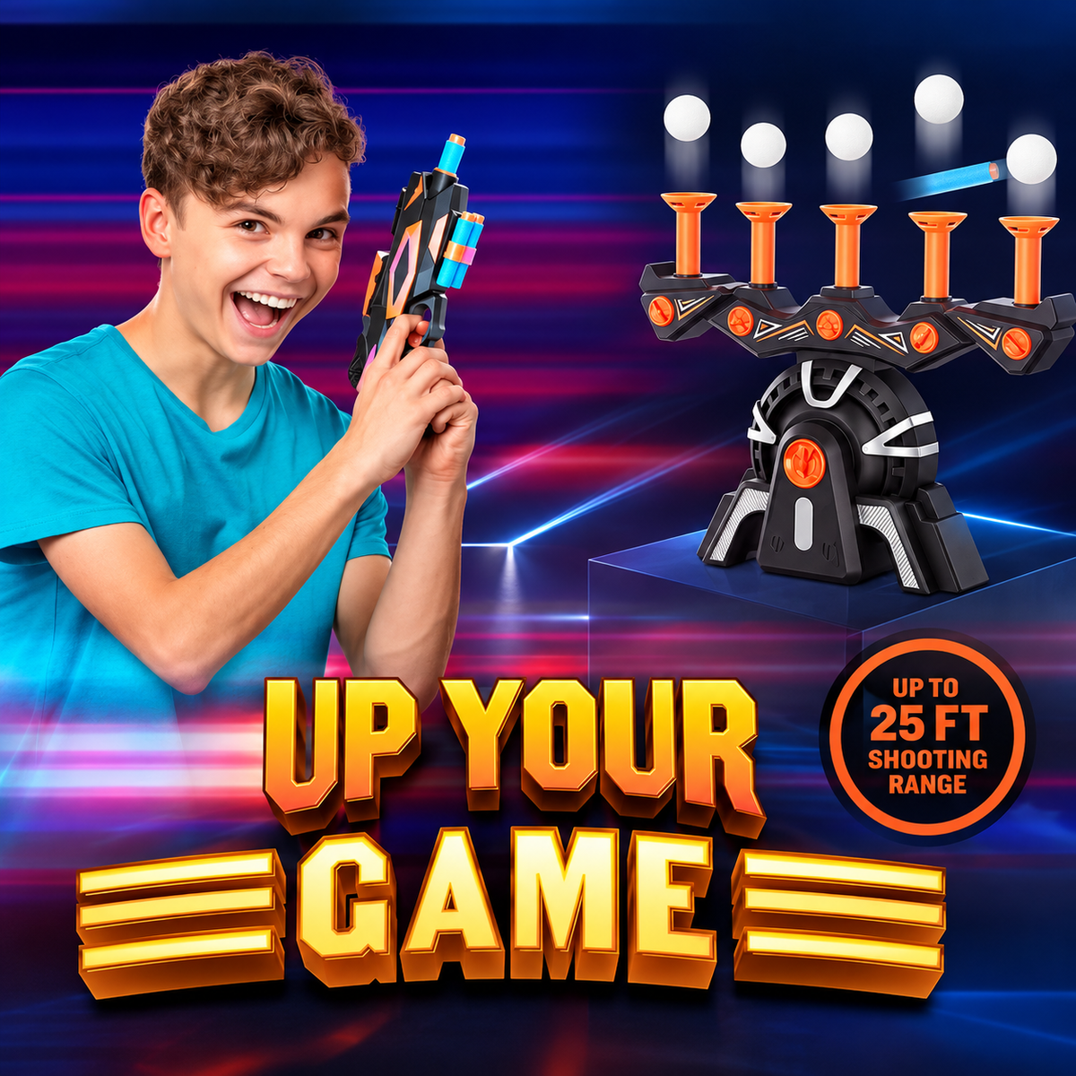 🎯 Hover Shot Shooting Target Game – Floating Ball Blaster Toy for Kids 🎁