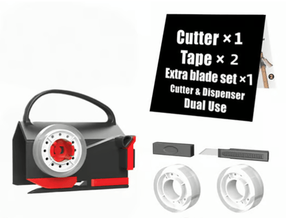 2-in-1 Gift Wrap Cutter & Tape Dispenser with Replacement Blades