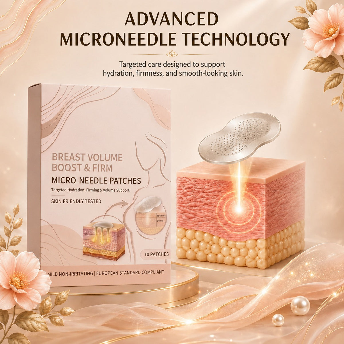 🌸 Breast Enhancement Microneedle Patches – Hydrating & Smoothing Care ✨