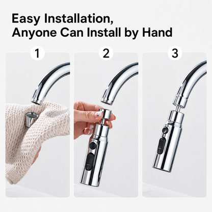 💦 360° Swivel Faucet Sprayer – 3 Spray Modes for Easy Cleaning