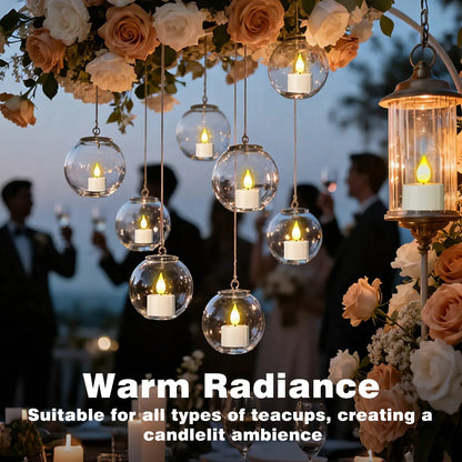 USB-C Rechargeable Remote LED Flameless Tealights with Charger & Timer
