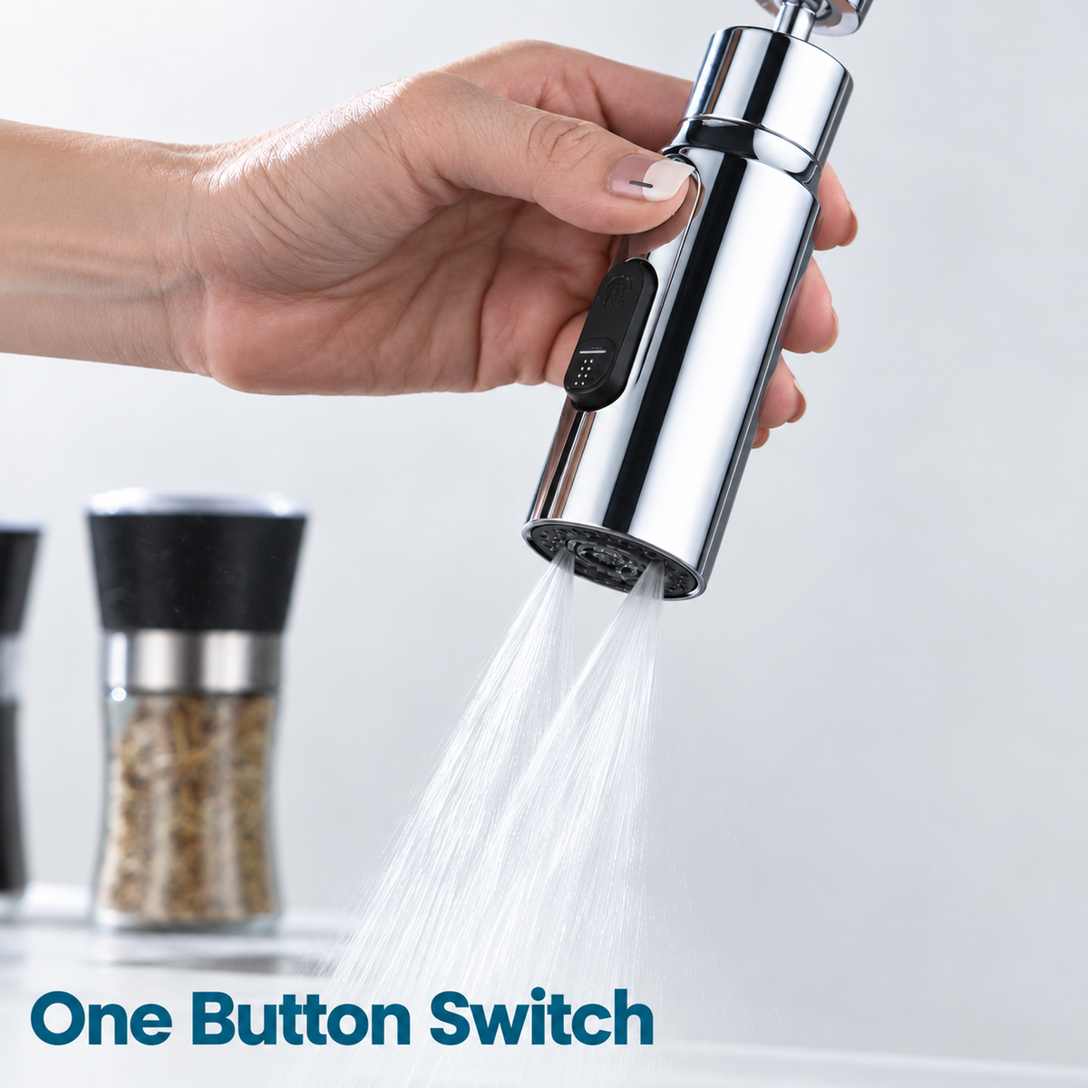 💦 360° Swivel Faucet Sprayer – 3 Spray Modes for Easy Cleaning