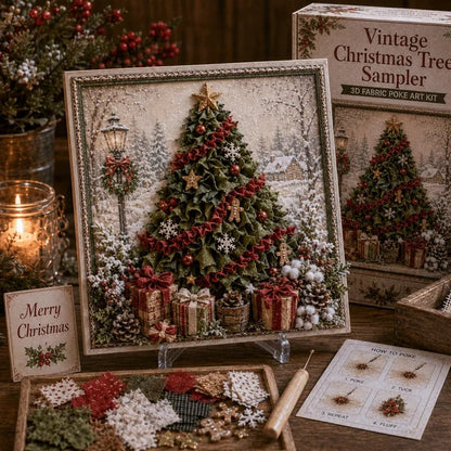 🎅🎄 Premium 3D Christmas Fabric Poke Art Kit | No‑Sew Holiday Craft Set✨