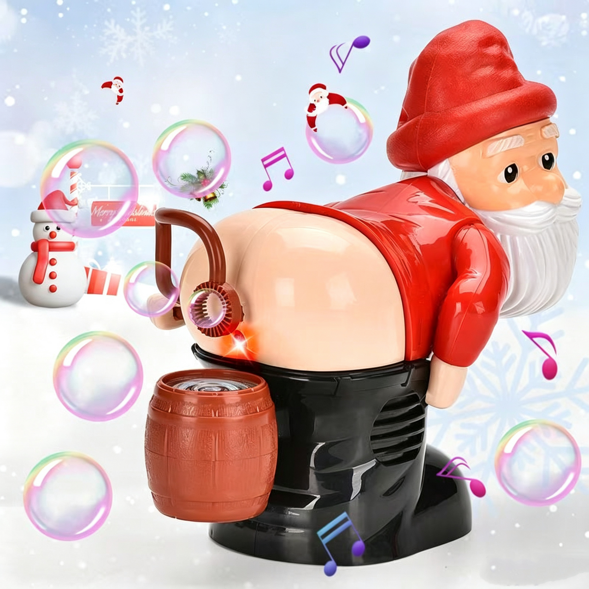 🎅 Bubble Blowing Santa – Musical & Light-Up Automatic Bubble Machine for Kids