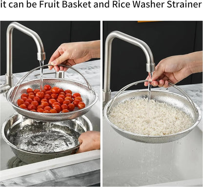 🥘Food‑Grade Stainless Steel Steamer Basket with Support Rack
