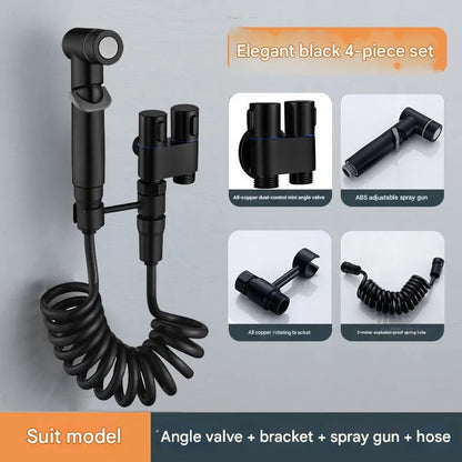 1-In-2-Handheld Out Dual Control Valve Bidet Sprayer for Toilet