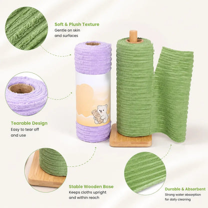 🧽Tearable Reusable Cleaning Cloth Roll – Washable Absorbent Towels for Kitchen & Home