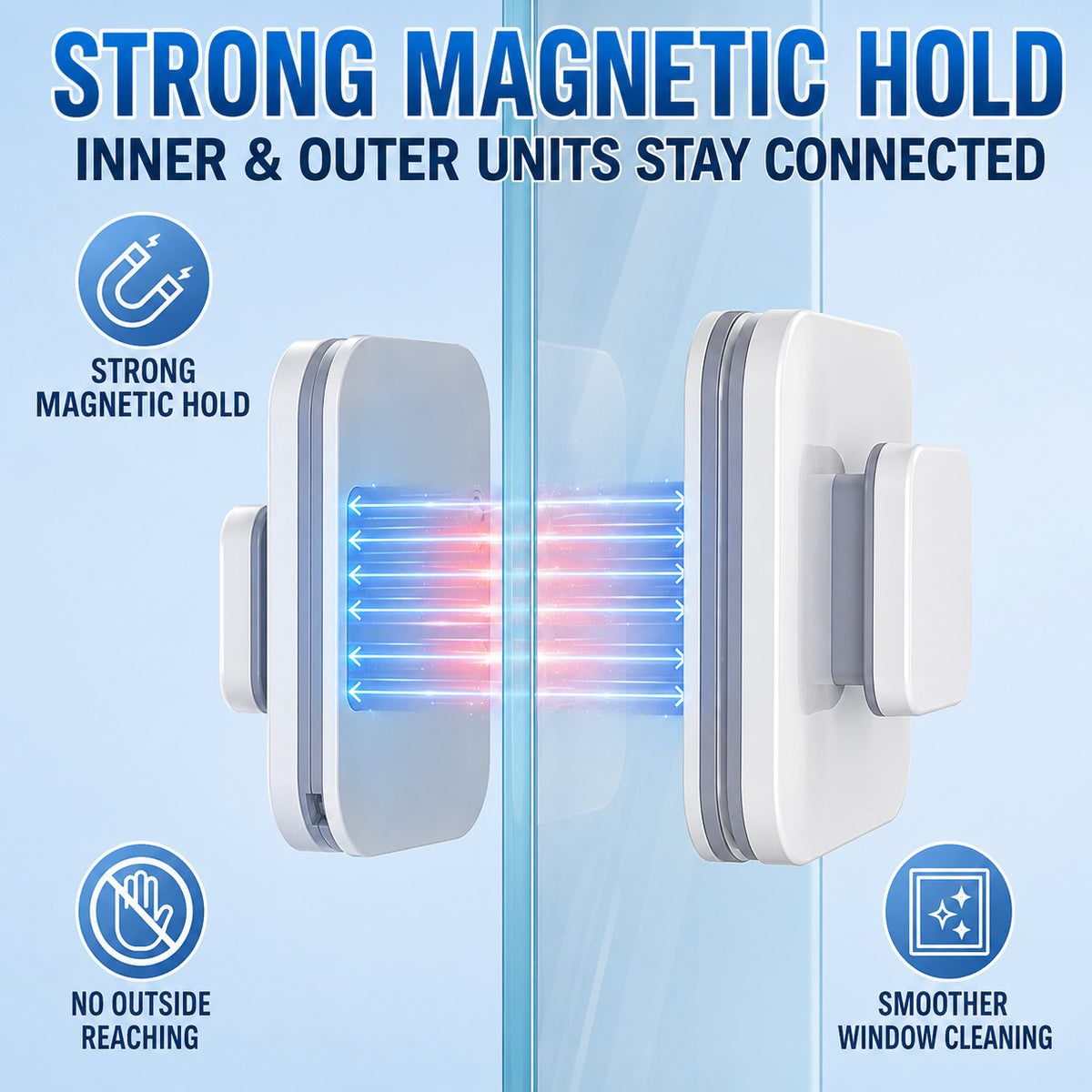 6-in-1 magnetic window cleaner: dual action, total safety, flawless results from the very first pass 🧲