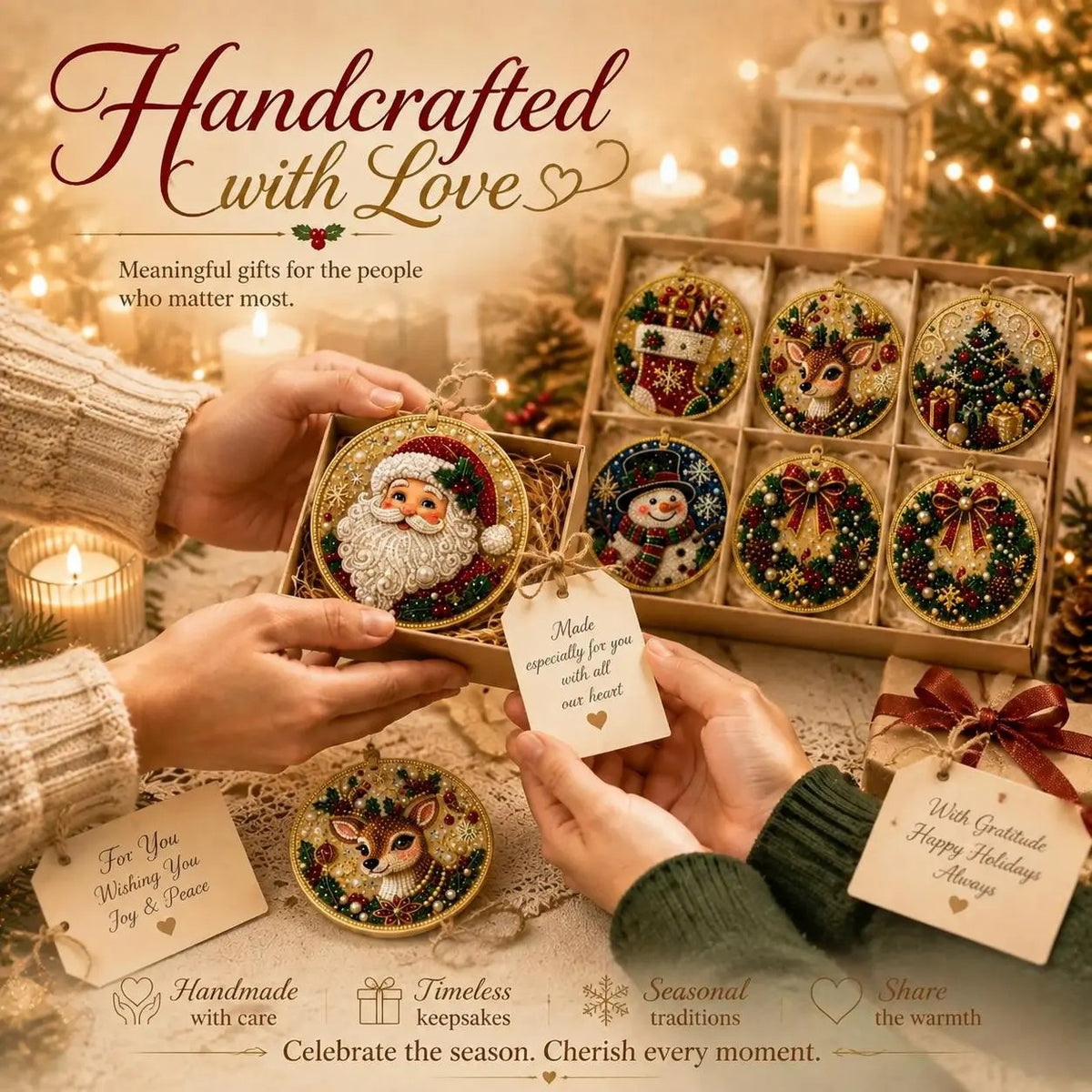 🎄Christmas DIY Diamond Painting Ornaments Kit, Xmas Tree Hanging Pendant🎁