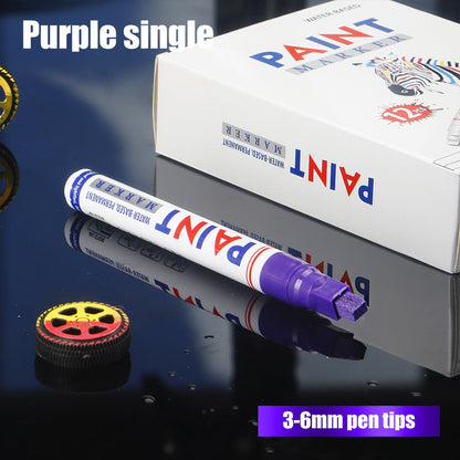 🎨12-Color Paint Marker Set – 6mm Chisel Tip for Custom Tire Lettering & DIY