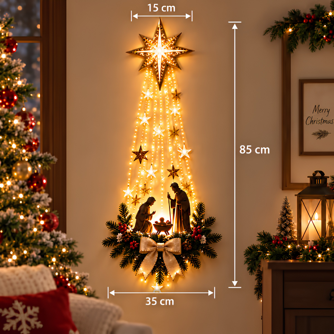 ✨ Last Day – 50% OFF! ✝️ Bethlehem Star of Faith – Lighted Nativity Wall Decor