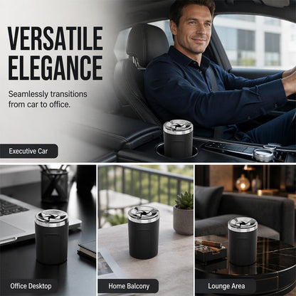 Rotating Car Ashtray with Ceramic Inner Liner 🚗🗑️