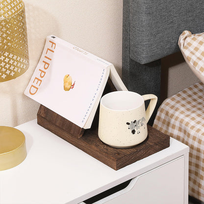 📖Reading Valet with Cup Holder, Wooden Triangle Book Page Holder