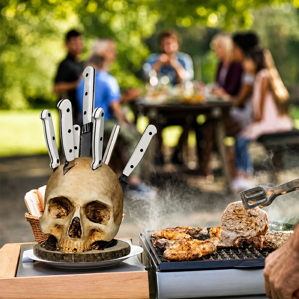 Creative Skull Resin Knife Holder