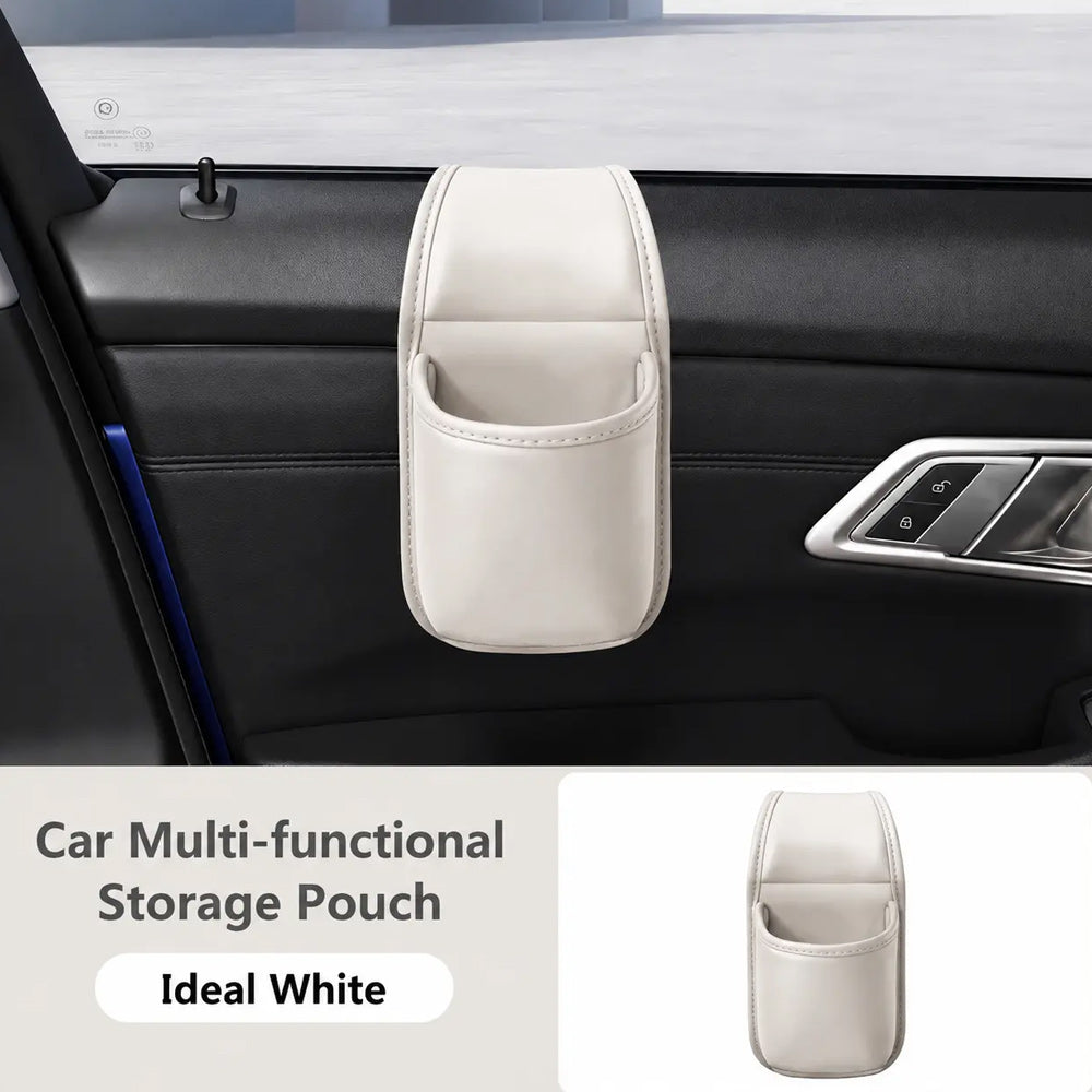 🚗 Leather Car Door Storage Organizer – Space-Saving Pocket for Phones, Keys & Daily Essentials