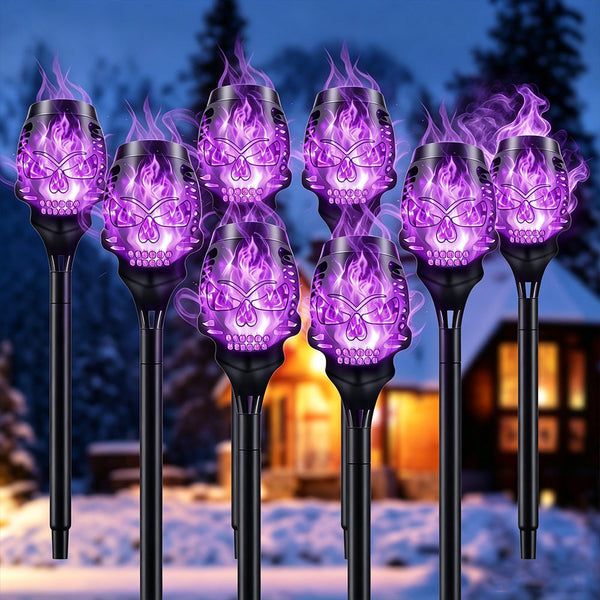 Halloween Solar Skull Flame Lights