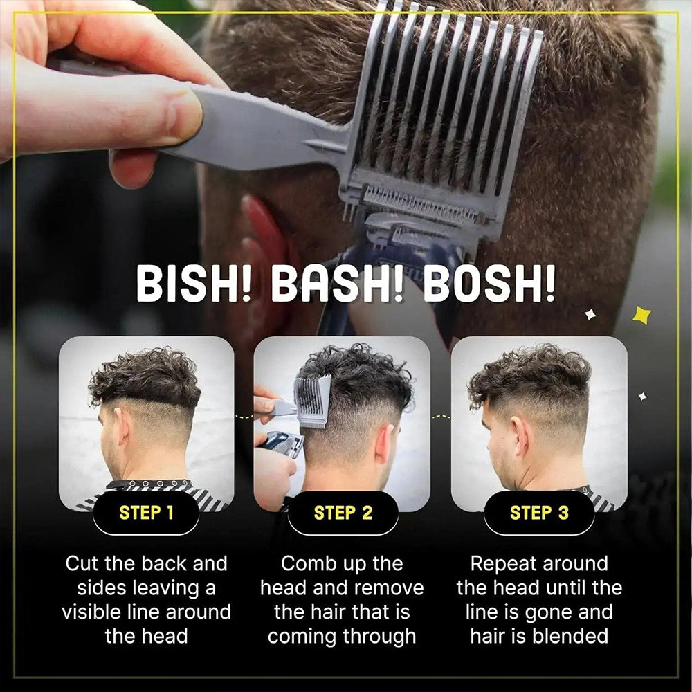 ✂️ 4-Piece Self Haircut Fade Guide Kit – Clean Cuts Made Easy