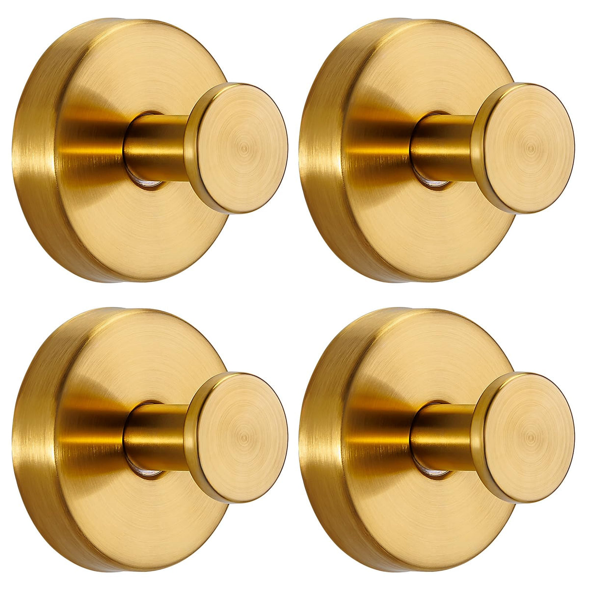 4pcs No-Drill Suction Cup Hooks for Bathroom & Kitchen, Holds Towels, Robes, Loofah on Glass & Mirror