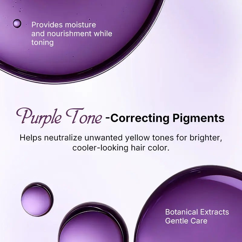 💜Maca Energy Purple Hair Mask eliminates brassy & yellow tones for blonde, silver & grey highlights.