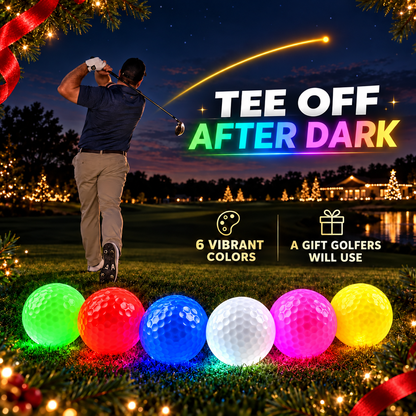 ✨⛳Christmas Glow Golf Balls – 6-Pack LED Night Golf Set