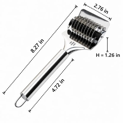 🍝🥖High‑Grade Stainless Steel Pasta Dough Roller Cutter Docker