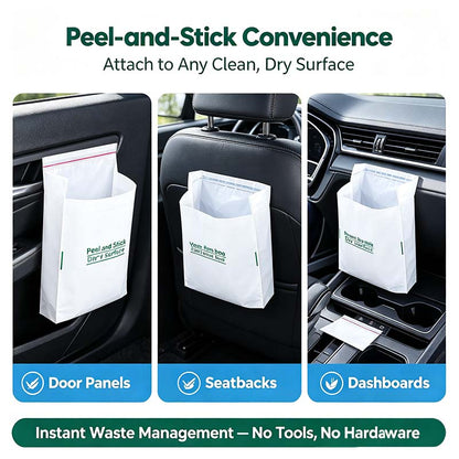 🚗 20-Pack Car Trash Bags – Self-Adhesive Disposable Waste Bags 🗑️