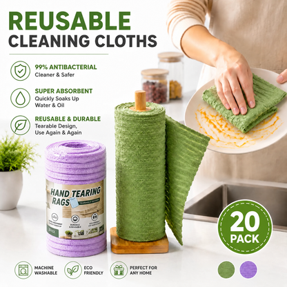 🧽Tearable Reusable Cleaning Cloth Roll – Washable Absorbent Towels for Kitchen & Home