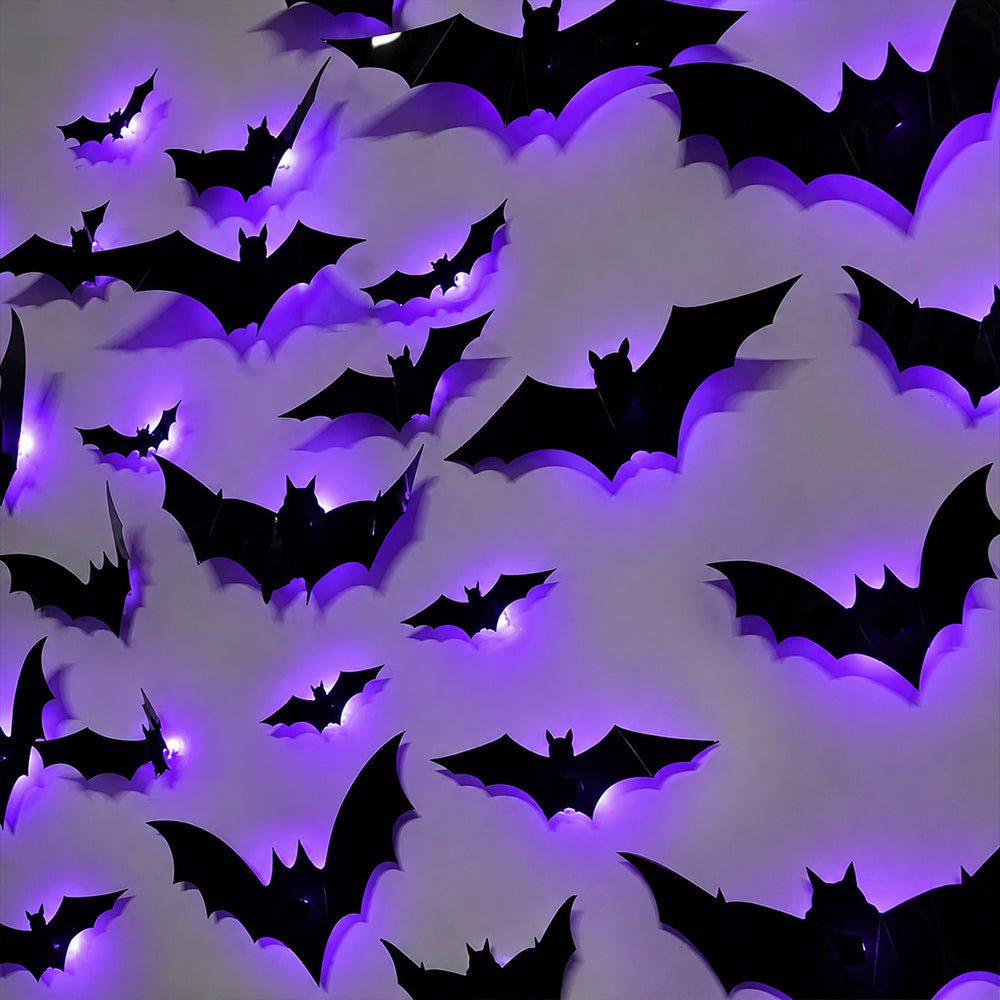 Spooky Halloween Bat Lights – 24-Pc LED Set