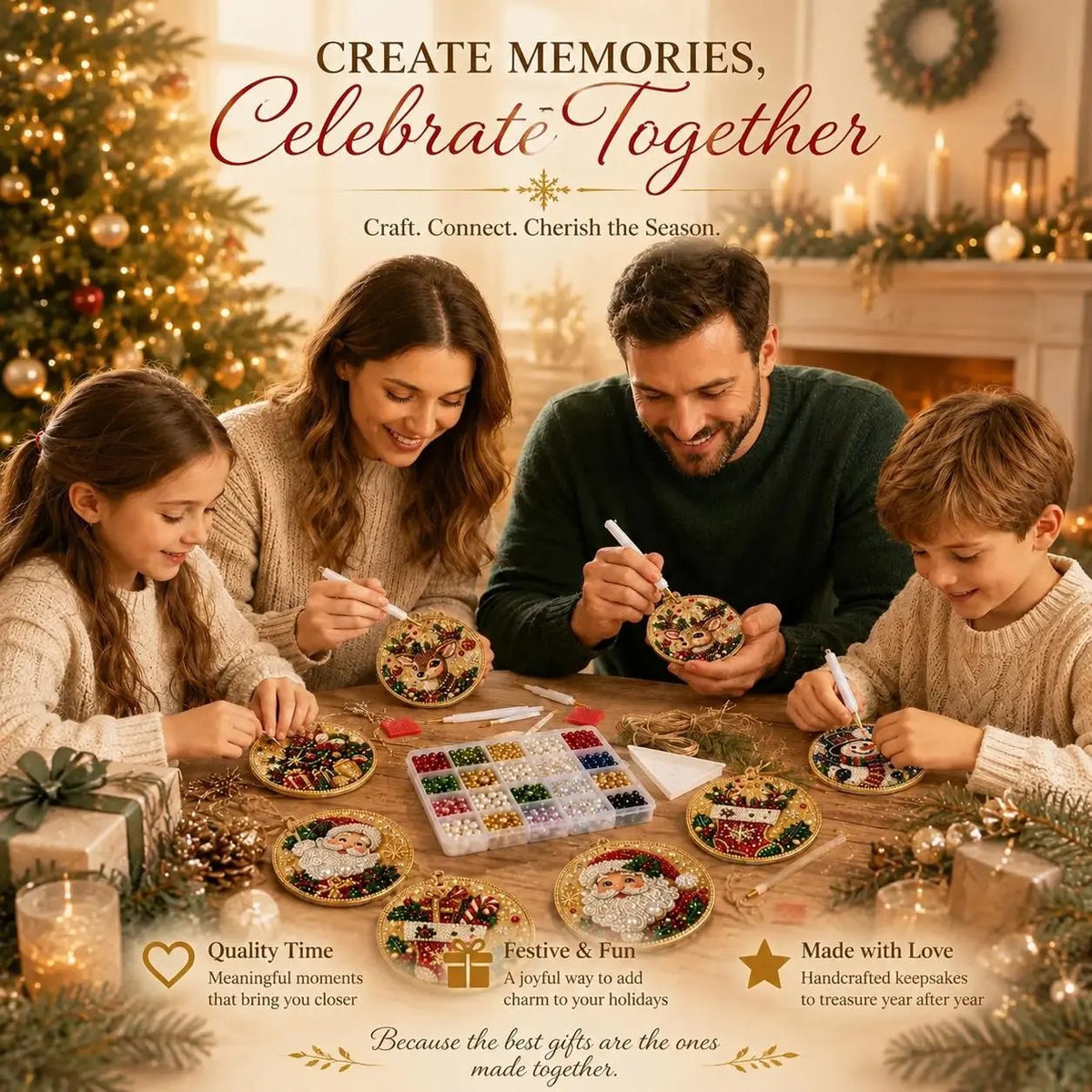 🎄Christmas DIY Diamond Painting Ornaments Kit, Xmas Tree Hanging Pendant🎁