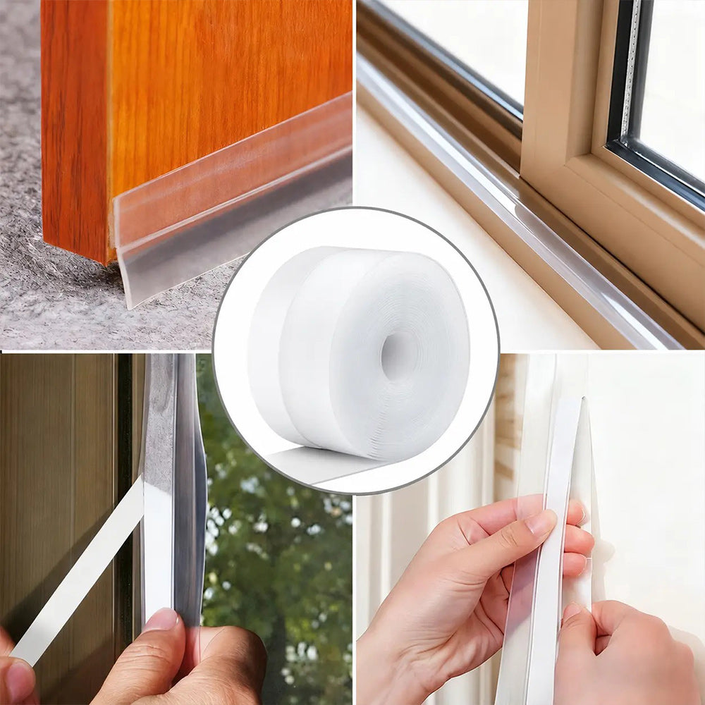 🚪 Door Weather Stripping | 🏠 Self-Adhesive Draft Stopper – 13.78" × 196.85"