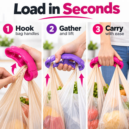 Portable Anti-Pinch Bag Carrier, Labor Saving Hand Grip for Grocery Bags