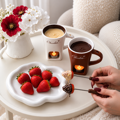 Melting Mug🍫 | Ceramic Tea-Light Heated Cup for Melting Chocolate & Cheese