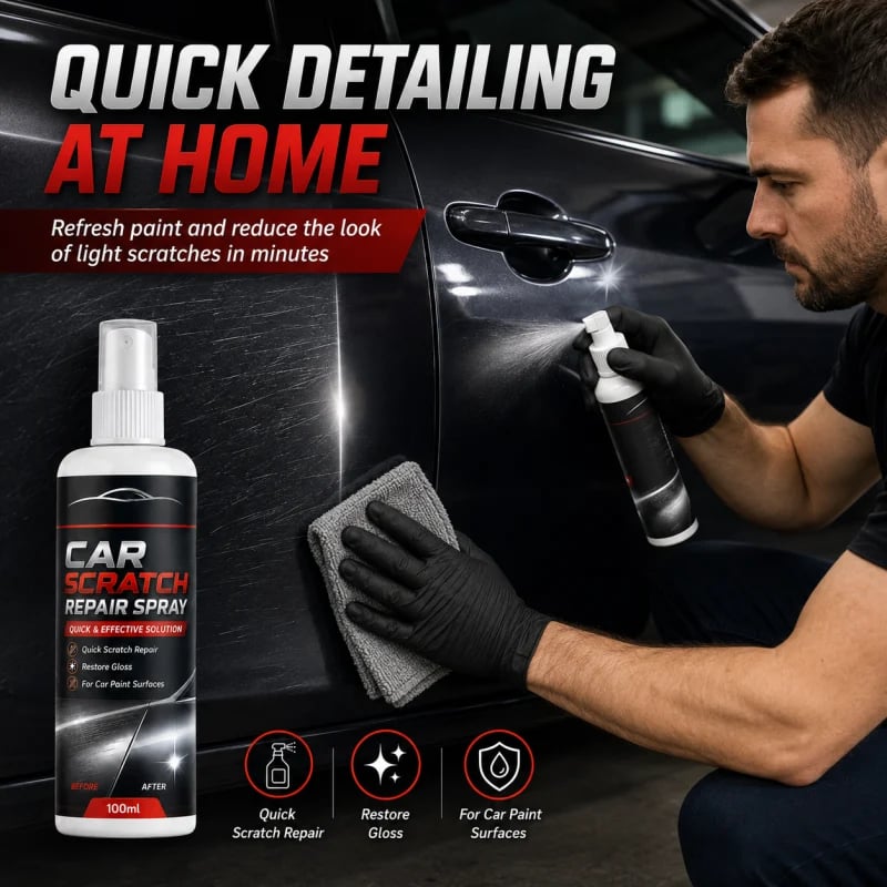 🚗Universal Car Scratch Repair Spray – Erases light scratches, swirl marks & scuffs fast
