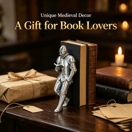 ⚔️📚Medieval Knight Reading Bookshelf Decor