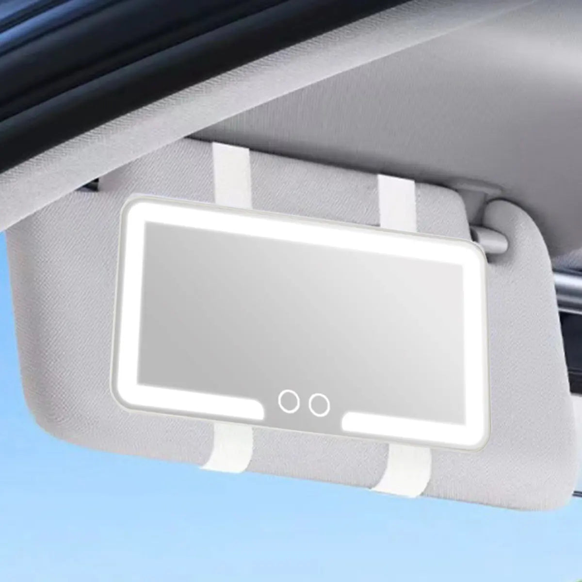 Car Sun Visor Makeup Mirror, LED Touch Screen Adjustable Brightness Auto Interior Makeup HD Mirror