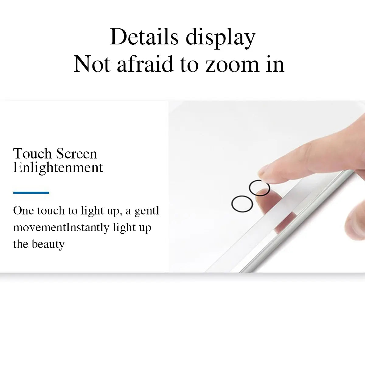 Car Sun Visor Makeup Mirror, LED Touch Screen Adjustable Brightness Auto Interior Makeup HD Mirror