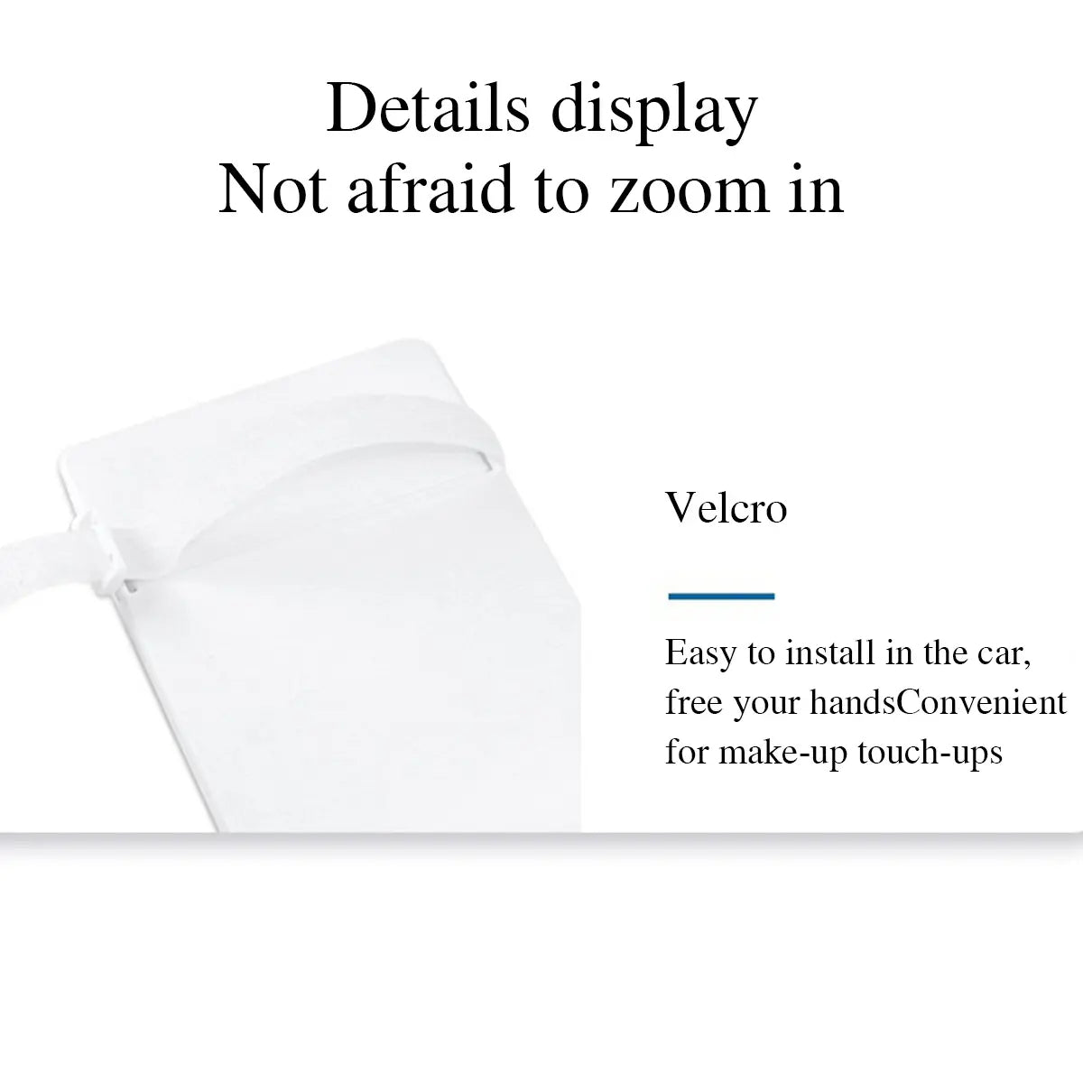 Car Sun Visor Makeup Mirror, LED Touch Screen Adjustable Brightness Auto Interior Makeup HD Mirror