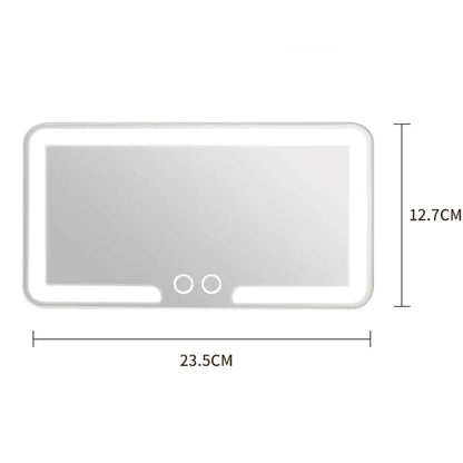 Car Sun Visor Makeup Mirror, LED Touch Screen Adjustable Brightness Auto Interior Makeup HD Mirror