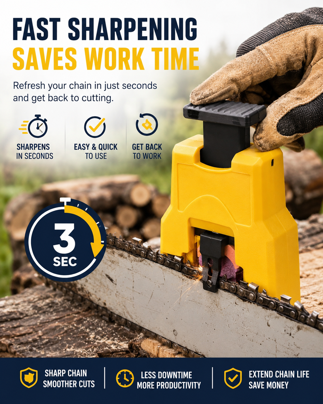 Portable Chainsaw Sharpener – Fast, Power-Free Sharpening
