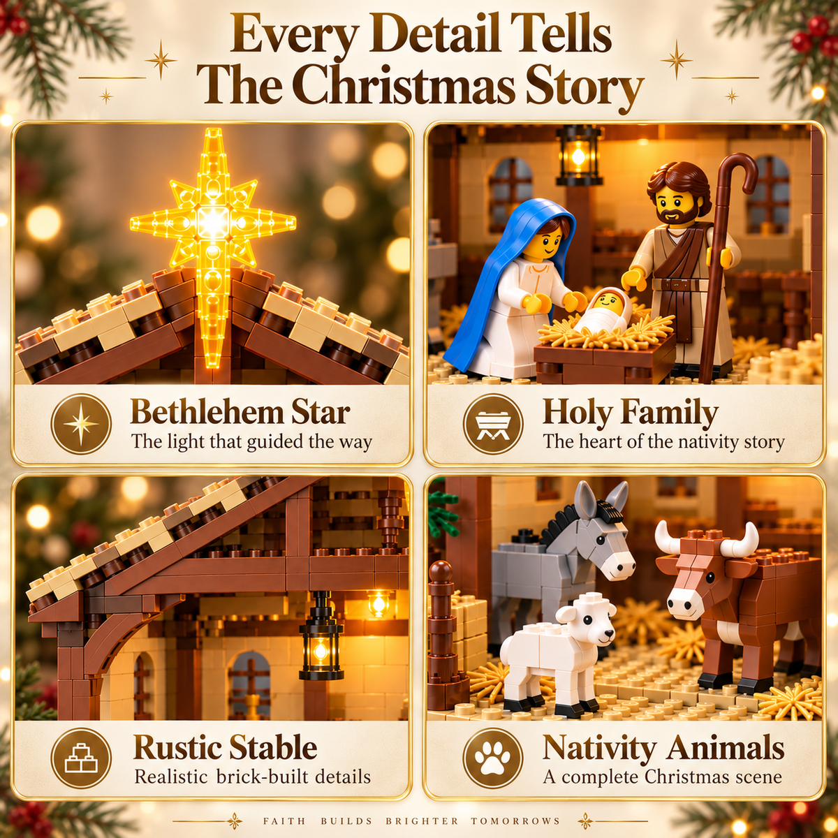 🔥 Build The Christmas Story – Nativity Scene Building Block Set