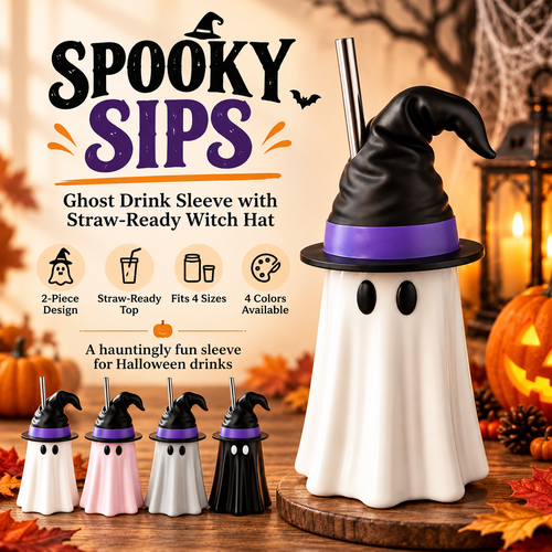 👻Spooky Sips Ghost Drink Sleeve