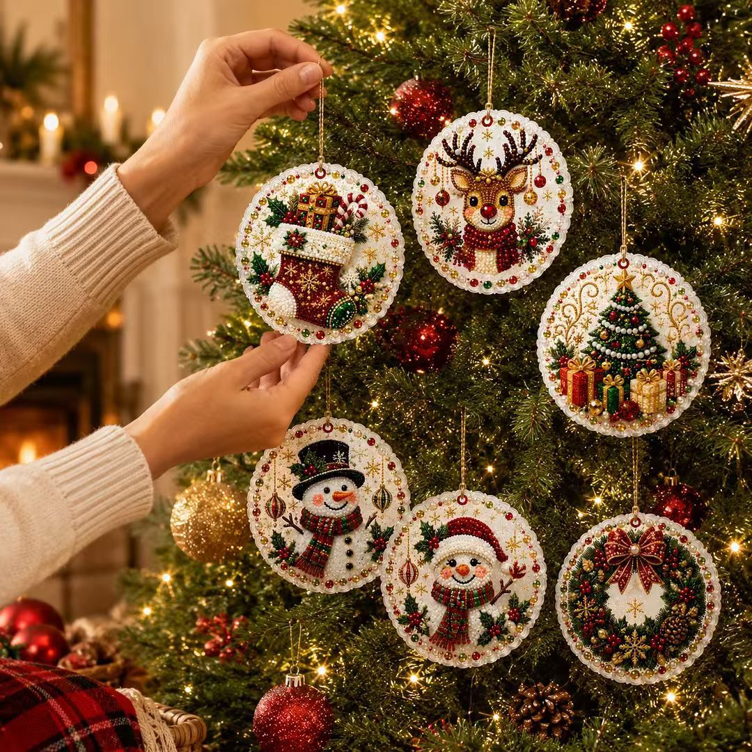 🎄Christmas DIY Diamond Painting Ornaments Kit, Xmas Tree Hanging Pendant🎁