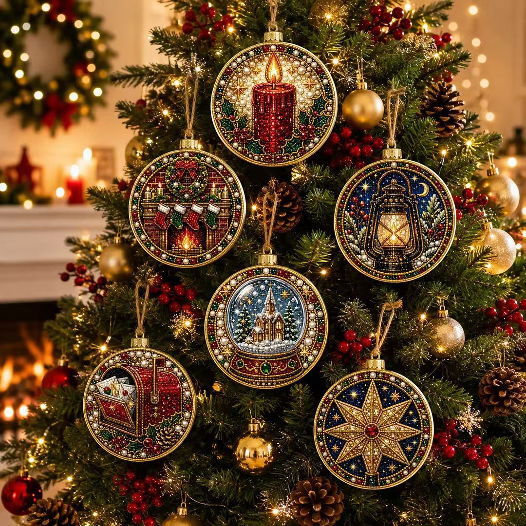 🎄Christmas DIY Diamond Painting Ornaments Kit, Xmas Tree Hanging Pendant🎁