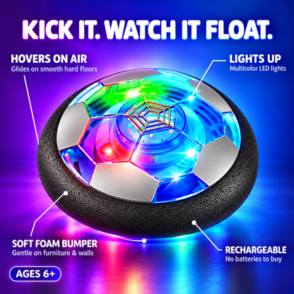 LED Hover Soccer Ball, Indoor Floating Soccer Toy with Soft Foam Bumper ⚽