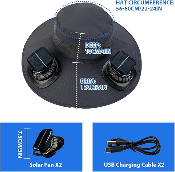 2026 New Ultralight Solar Fan Sun HatLighter Than a Baseball!