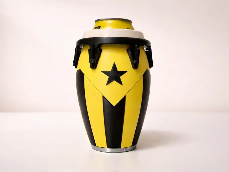 Conga-Style Can Holder: Celebrate Caribbean Pride Sip by Sip