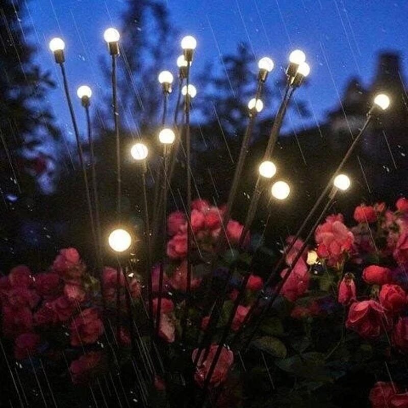 Solar Firefly Garden Lights  LED Flickering Firefly Glow Solar Pathway Lights for Yard, Patio & Landscape Decor