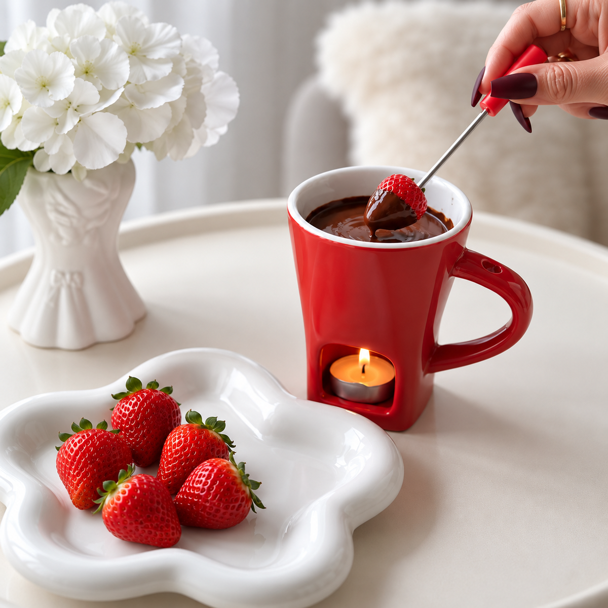 Melting Mug🍫 | Ceramic Tea-Light Heated Cup for Melting Chocolate & Cheese